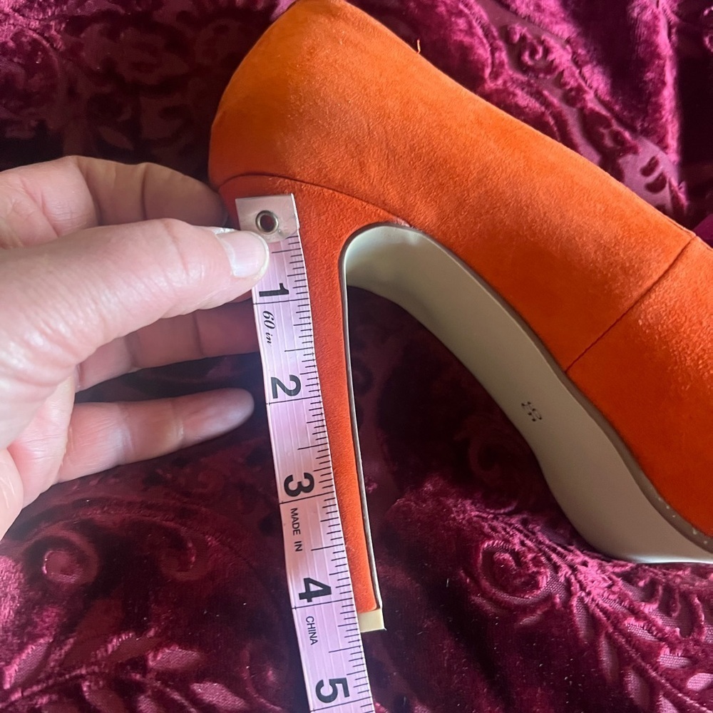 Jeffrey Campbell Orange Fuschia Purple Suede Bow Platform Heels 9.5 - Picture 11 of 12